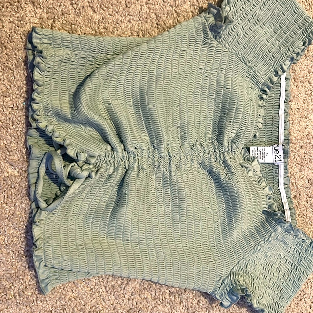 Teal ruched top